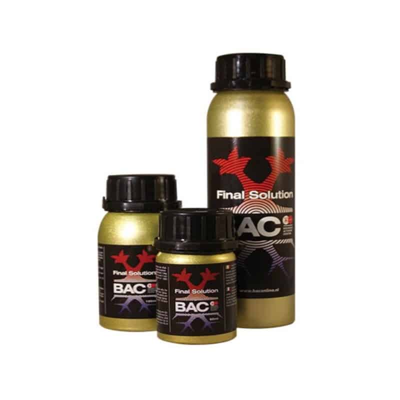 BAC Final Solution - Eine spezielle Reinigungslösung von BAC (Beneficial Microorganisms Active Compounds), die dabei hilft, angesammelte Salze und überschüssige Nährstoffe aus dem Substrat vor der Ernte auszuspülen. Dies fördert den Geschmack und die Reinheit des Endprodukts.