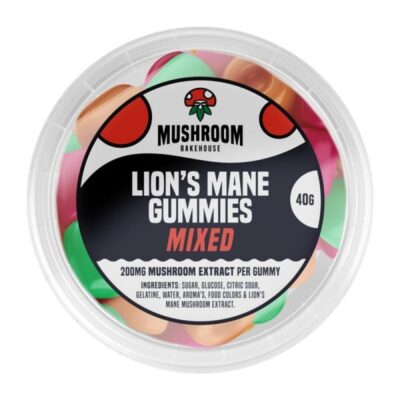 Lion's Mane Gummies von Mushroom Bakehouse: Füge deiner Ernährung eine schmackhafte und nahrhafte Note hinzu mit Lion's Mane Pilz-Gummibärchen von Mushroom Bakehouse. Unterstütze deine kognitive Gesundheit auf köstliche Weise.