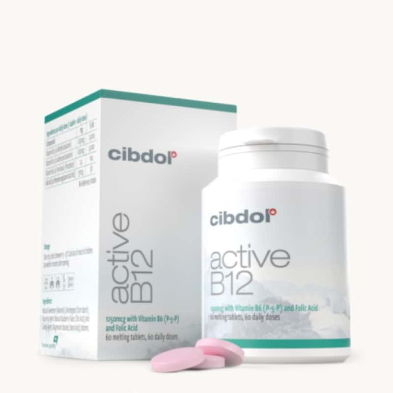 Active B12 von Cibdol - Eine fortschrittliche Formel mit aktivem Vitamin B12. Unterstütze dein Wohlbefinden mit den Active B12-Ergänzungen von Cibdol.